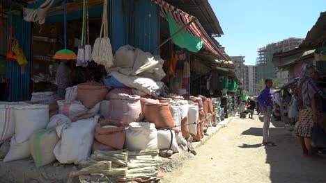 Verschiedene-Aufnahmen-Eines-Lokalen-Marktes-Am-Rande-Von-Addis-Abeba,-äthiopien