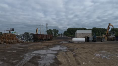 Pov-truck-trying-to-park-the-car-somewhere-on-the-construction-site-in-Indiana,-USA