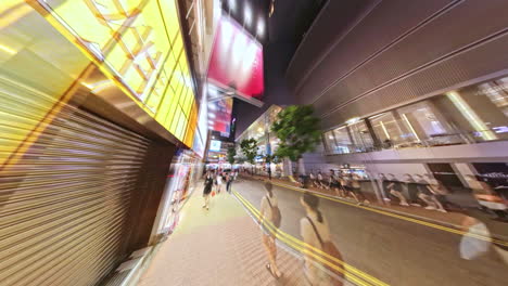 Hiperlapso-Nocturno-De-Apple-Store-En-Causeway-Bay,-Hong-Kong