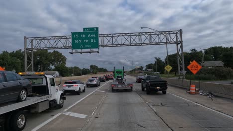 Pov:-Conduciendo-En-El-Tráfico-En-La-Autopista-Americana