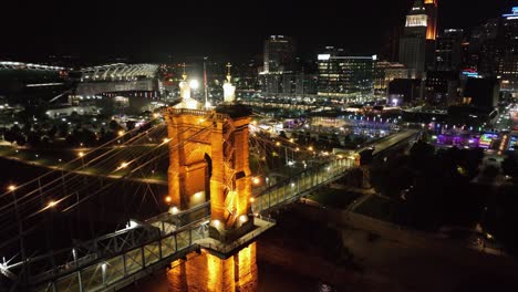 Aerial-view-in-front-of-the-Illuminated-John-A