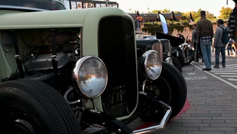 Close-up-shots-of-old-vehicles-within-Coal-Drops-Yard,-London,-United-Kingdom