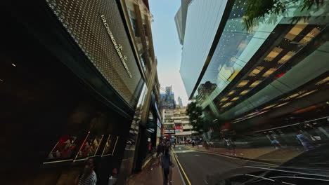 Hyperlapse-shot-while-walking-through-busy-crowded-SOGO-street-and-Time-Square-in-Causeway-in-Hong-Kong,-China-at-daytime