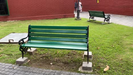 Green-chair-inside-a-red-cell-area-in-India