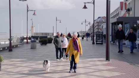 People-enjoying-relaxed-autumn-day-on-sea-promenade-near-the-beach-in-De-Haan