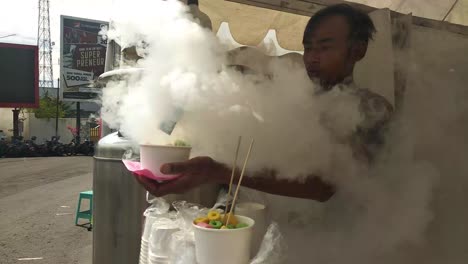 Cup-of-bread-doused-in-liquid-nitrogen