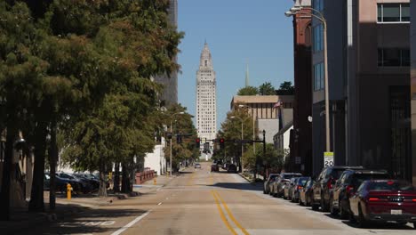 Edificio-Del-Capitolio-En-El-Centro-De-Baton-Rouge,-Luisiana