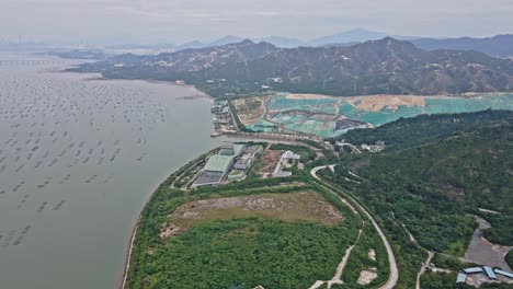 T-Park-Y-Vertedero-De-Nuevos-Territorios-Del-Oeste-En-Tuen-Mun,-Tsang-Tsui,-Hong-Kong