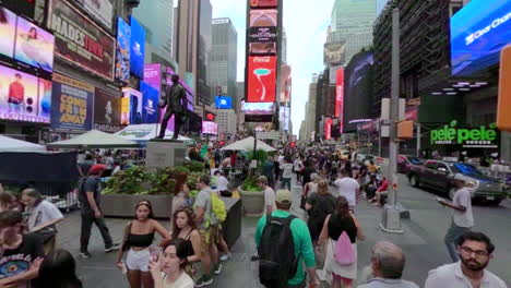 Walking-through-the-crowded-Times-Square-in-New-York