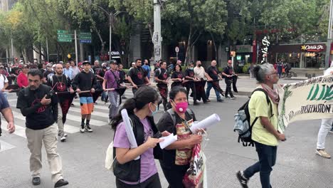 slow-motion-shot-of-peasant-workers-on-strike-in-Mexico-City