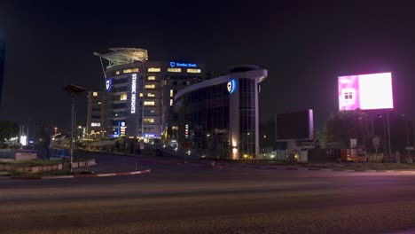 Timelapse-De-La-Noche-De-La-Ciudad-De-Accra-De-Ghana-Del-Centro-Financiero