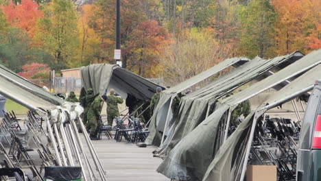 Funeral-ceremony-preparations-by-military-people-after-the-murder-of-cops-in-Innisfil,-Ontario,-Canada