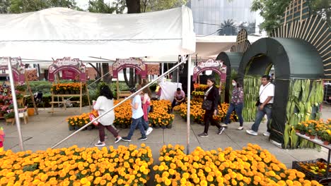 Aufnahme-Von-Cempasuchil-Blumen-Zum-Verkauf-Am-Tag-Der-Toten-In-Mexiko-Stadt