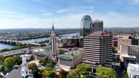 Luftabzug-Von-Der-Skyline-Von-Springfield,-Massachusetts