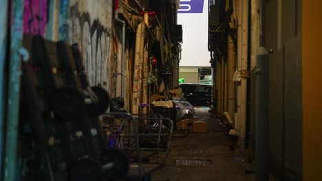 La-Atmósfera-De-Callejones-Estrechos-En-Mal-Estado-En-Hong-Kong