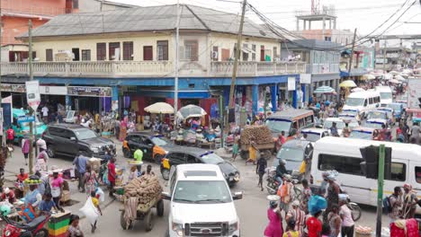 Ghana-Accra-Ciudad-Ocupado-Antiguo-Tradicional-Centro-Histórico-Mercado-Makola