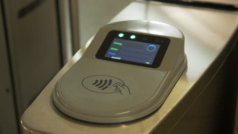 Contactless-metro-payment-terminal-in-Athens-subway