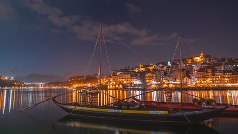 Lapso-De-Tiempo-Noche-Porto-Portugal-Río-Douro