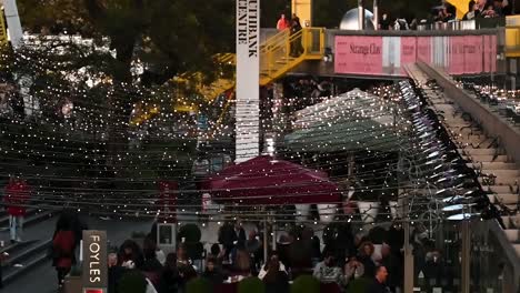 Flashing-Christmas-Lights-Within-The-Southbank-Centre,-London,-United-Kingdom