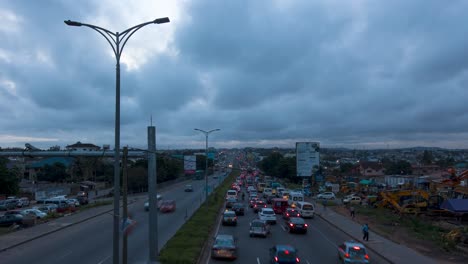 Timelapse-De-áfrica-Ghana-Accra-City-Moviendo-Autos-Día-A-Noche