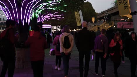 Lights-from-the-trees,-Southbank,-London,-United-Kingdom