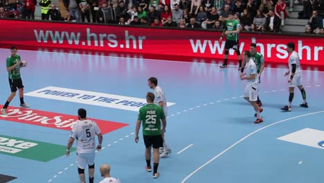 Partido-De-Balonmano,-Hombre,-Seha,-Europa,-Acción-Y-Gol