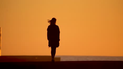 Silueta-Amigas-Mujer-Sesión-De-Fotos-Increíble-Puesta-De-Sol