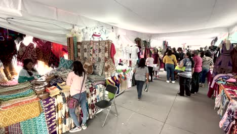 Schuss-Von-Tianguis-De-Ropa-Im-Zocalo-Von-Mexiko-Stadt