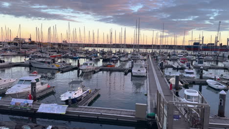 Ponta-Delgada-Port-during-Stunning-Sunset-in-Capital-of-the-Azores