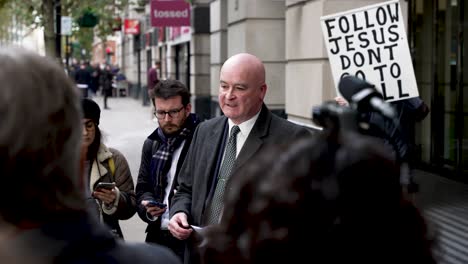 24-November-2022---RMT-General-Secretary-Mick-Lynch-Speaking-To-Journalists-Outside-Department-For-Transport-After-Strike-Talks