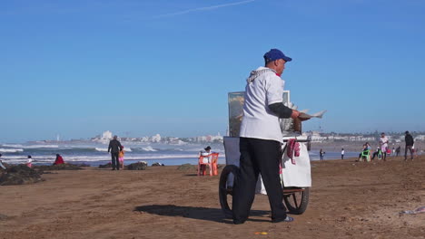 Puesto-De-Comida-En-La-Playa-De-Ain-Diab-Casablanca-Marruecos