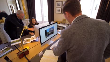 Close-up-shot-of-Business-Team-checking-and-meeting-new-topic-for-newspaper