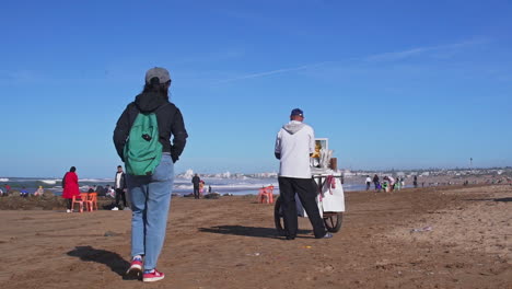 Food-seller-in-Ain-Diab-Beach-Casablanca-Morocco