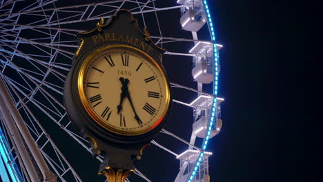 Bucharest-Christmas-Market,-Ferris-wheel-and-illumination,-Bucharest-,Romania