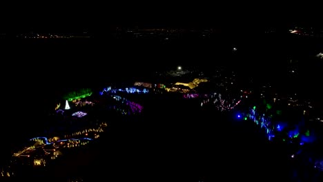 Christmas-light-festival-at-Ashton-Garden-Thanksgiving-Point---aerial-parallax-view