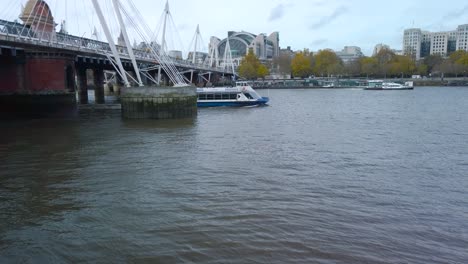 Close-up-handled-shot-of-sailing-ship-in-London