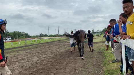 El-Jockey-Desmontó-De-Su-Caballo