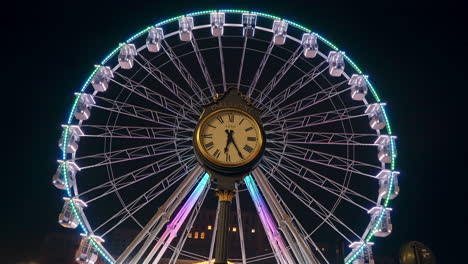 Bucharest-Christmas-Market,-Ferris-wheel-and-illumination,-Bucharest-,Romania