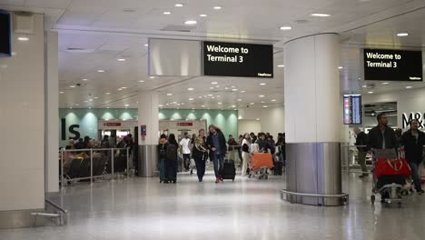 25-November-2022---Arrivals-At-Heathrow-Terminal-3-With-Passengers-Coming-Back-From-Vacations