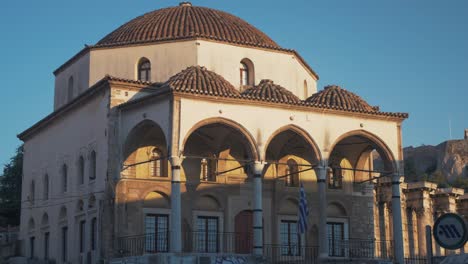 Tzisdarakis-Moschee-Auf-Dem-Monastiraki-Platz-Während-Der-Goldenen-Stunde