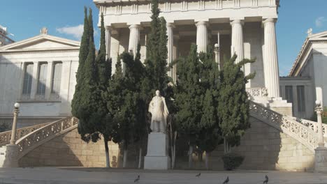 The-National-Library--P.-Vallianos-statue-Medium-Wide-Shot