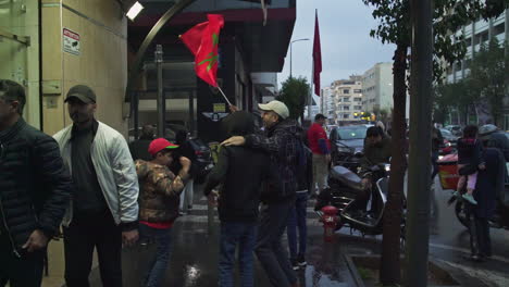 Morrocan-family-celebrating-victory-at-World-Cup-Qatar-in-Casablanca-Morocco