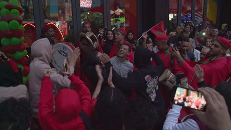 Morrocan-football-fans-on-motorbike-celebrating-victory-in-Casablanca-Morocco