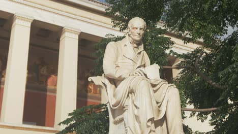 Statue-in-front-of-the-Kapodistrian-National-university-building