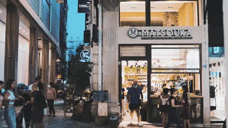 People-ordering-coffee-from-modern-Greek-Cafe-on-Ermou-Street