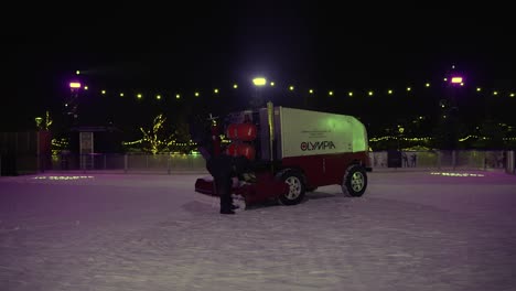 9-December-2022---Worker-Checking-Olympia-Ice-Resurfacing-Machine-At-Glide-Battersea-Ice-Rink