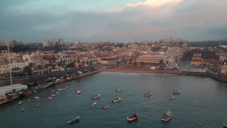 Panorama-Vista-Aérea-Cascais-Portugal-Sunrise