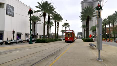 Rote-Straßenbahnlinie-Canal-Street-New-Orleans-Louisiana-Tag