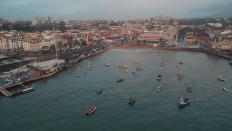 Panorama-aerial-view-Cascais-Portugal-sunrise