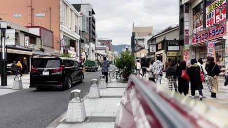 Downtown-City-Center-Life,-Nara,-Japan